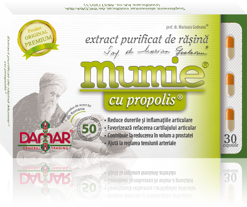 Mumie extract purificat de rasina cu propolis 30 capsule