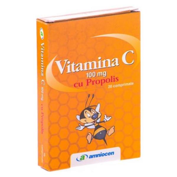 Vitamina C cu propolis 100mg 20 comprimate